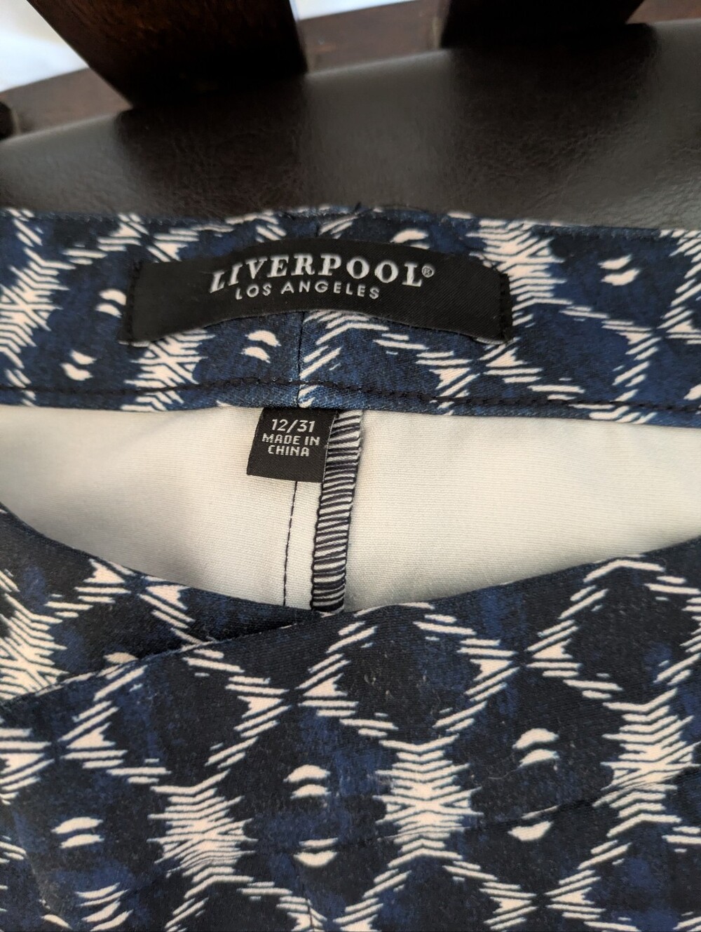 Women's Navy Patterned Pants